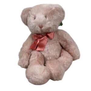 Russ Berrie Champagne Teddy Bear Pink Plush Stuffed Animal Toy NWT